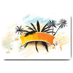 Hawaii Beach Summer Large Doormat by pakminggu