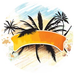 Hawaii Beach Summer Wooden Puzzle Round by pakminggu