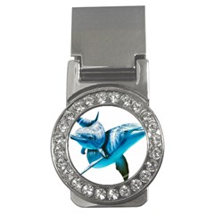 Two Dolphins Art Atlantic Dolphin Painting Animal Marine Mammal Money Clips (cz)  by pakminggu