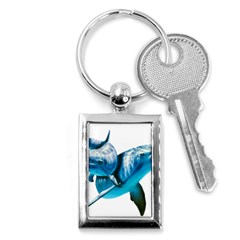 Two Dolphins Art Atlantic Dolphin Painting Animal Marine Mammal Key Chain (rectangle) by pakminggu