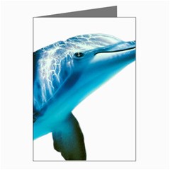 Two Dolphins Art Atlantic Dolphin Painting Animal Marine Mammal Greeting Cards (pkg Of 8) by pakminggu