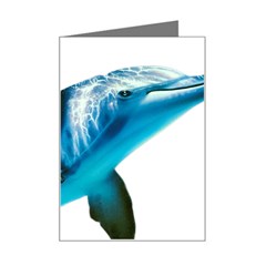 Two Dolphins Art Atlantic Dolphin Painting Animal Marine Mammal Mini Greeting Card by pakminggu