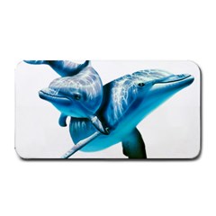 Two Dolphins Art Atlantic Dolphin Painting Animal Marine Mammal Medium Bar Mat by pakminggu