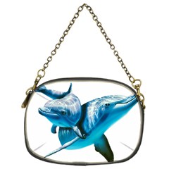 Two Dolphins Art Atlantic Dolphin Painting Animal Marine Mammal Chain Purse (one Side) by pakminggu