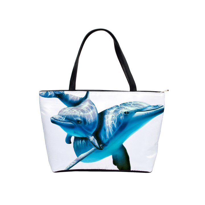 Two Dolphins Art Atlantic Dolphin Painting Animal Marine Mammal Classic Shoulder Handbag