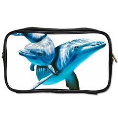 Two Dolphins Art Atlantic Dolphin Painting Animal Marine Mammal Toiletries Bag (one Side) by pakminggu