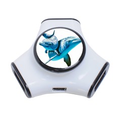 Two Dolphins Art Atlantic Dolphin Painting Animal Marine Mammal 3-port Usb Hub by pakminggu