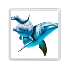 Two Dolphins Art Atlantic Dolphin Painting Animal Marine Mammal Memory Card Reader (square) by pakminggu