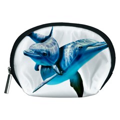 Two Dolphins Art Atlantic Dolphin Painting Animal Marine Mammal Accessory Pouch (medium) by pakminggu