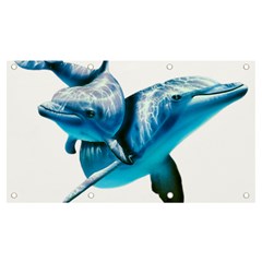 Two Dolphins Art Atlantic Dolphin Painting Animal Marine Mammal Banner And Sign 7  X 4  by pakminggu