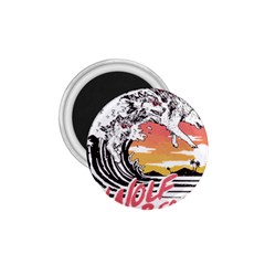 Gray Wolf Beach Waves A Wolf Animal Retro 1 75  Magnets by pakminggu