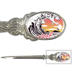 Gray Wolf Beach Waves A Wolf Animal Retro Letter Opener by pakminggu