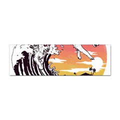 Gray Wolf Beach Waves A Wolf Animal Retro Sticker Bumper (100 Pack) by pakminggu