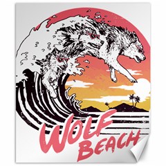 Gray Wolf Beach Waves A Wolf Animal Retro Canvas 8  X 10  by pakminggu