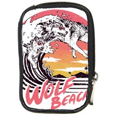 Gray Wolf Beach Waves A Wolf Animal Retro Compact Camera Leather Case by pakminggu