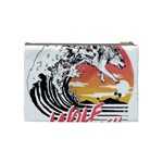 Gray Wolf Beach Waves A Wolf Animal Retro Cosmetic Bag (Medium) Back