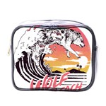 Gray Wolf Beach Waves A Wolf Animal Retro Mini Toiletries Bag (One Side) Front