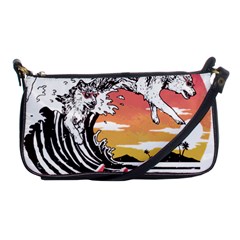 Gray Wolf Beach Waves A Wolf Animal Retro Shoulder Clutch Bag by pakminggu