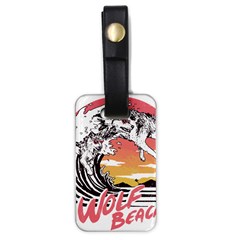 Gray Wolf Beach Waves A Wolf Animal Retro Luggage Tag (one Side) by pakminggu