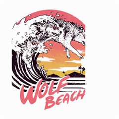 Gray Wolf Beach Waves A Wolf Animal Retro Large Garden Flag (two Sides) by pakminggu