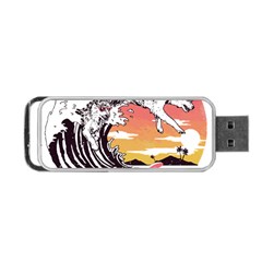 Gray Wolf Beach Waves A Wolf Animal Retro Portable Usb Flash (one Side) by pakminggu