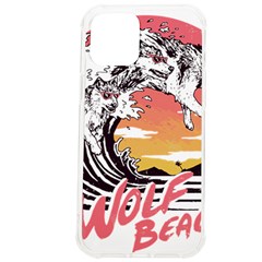 Gray Wolf Beach Waves A Wolf Animal Retro Iphone 12 Pro Max Tpu Uv Print Case by pakminggu