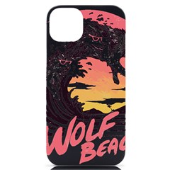 Gray Wolf Beach Waves A Wolf Animal Retro Iphone 14 Plus Black Uv Print Case by pakminggu