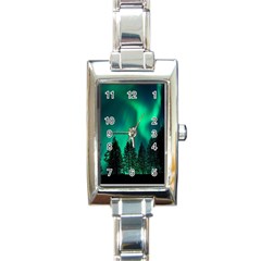 Aurora Northern Lights Phenomenon Atmosphere Sky Rectangle Italian Charm Watch by pakminggu