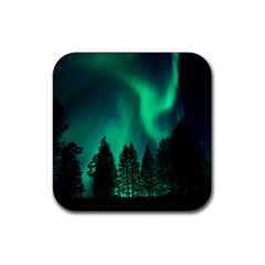 Aurora Northern Lights Phenomenon Atmosphere Sky Rubber Coaster (square) by pakminggu