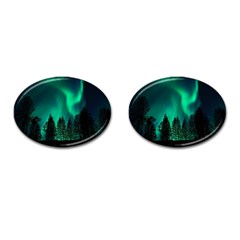 Aurora Northern Lights Phenomenon Atmosphere Sky Cufflinks (oval) by pakminggu