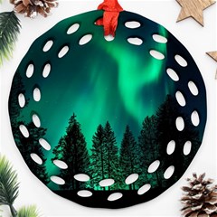 Aurora Northern Lights Phenomenon Atmosphere Sky Ornament (round Filigree) by pakminggu