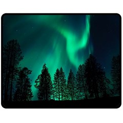 Aurora Northern Lights Phenomenon Atmosphere Sky Two Sides Fleece Blanket (medium) by pakminggu