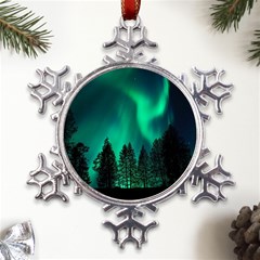 Aurora Northern Lights Phenomenon Atmosphere Sky Metal Large Snowflake Ornament by pakminggu