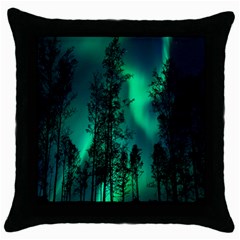 Aurora Northern Lights Celestial Magical Astronomy Throw Pillow Case (Black)