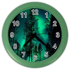 Aurora Northern Lights Celestial Magical Astronomy Color Wall Clock