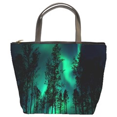 Aurora Northern Lights Celestial Magical Astronomy Bucket Bag by pakminggu