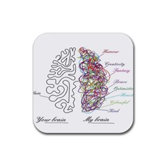 Neurodivergent Creative Smart Brain Rubber Coaster (square) by pakminggu