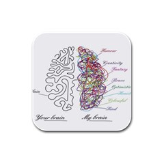 Neurodivergent Creative Smart Brain Rubber Square Coaster (4 Pack) by pakminggu