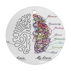 Neurodivergent Creative Smart Brain Round Ornament (two Sides) by pakminggu