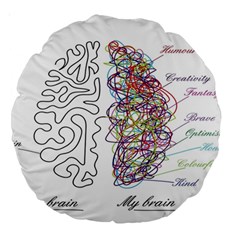 Neurodivergent Creative Smart Brain Large 18  Premium Round Cushions by pakminggu