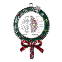 Neurodivergent Creative Smart Brain Metal X mas Lollipop With Crystal Ornament by pakminggu