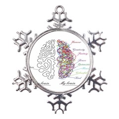 Neurodivergent Creative Smart Brain Metal Large Snowflake Ornament by pakminggu