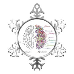 Neurodivergent Creative Smart Brain Metal Small Snowflake Ornament by pakminggu