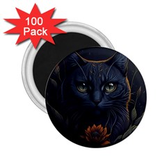 Art Cat Drawing Mammal Animal Feline 2 25  Magnets (100 Pack)  by pakminggu