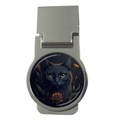 Art Cat Drawing Mammal Animal Feline Money Clips (round)  by pakminggu