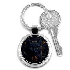 Art Cat Drawing Mammal Animal Feline Key Chain (round) by pakminggu