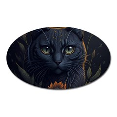 Art Cat Drawing Mammal Animal Feline Oval Magnet by pakminggu