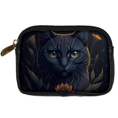 Art Cat Drawing Mammal Animal Feline Digital Camera Leather Case by pakminggu