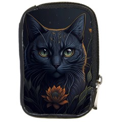 Art Cat Drawing Mammal Animal Feline Compact Camera Leather Case by pakminggu