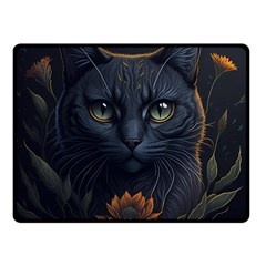 Art Cat Drawing Mammal Animal Feline Fleece Blanket (small) by pakminggu